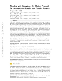 Flooding with Absorption: An Efficient Protocol for Heterogeneous
  Bandits over Complex Networks