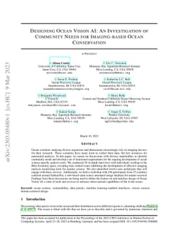 Designing Ocean Vision AI: An Investigation of Community Needs for
  Imaging-based Ocean Conservation