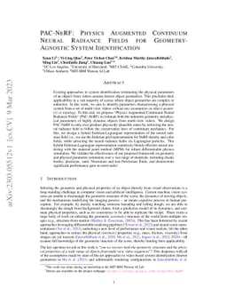 PAC-NeRF: Physics Augmented Continuum Neural Radiance Fields for
  Geometry-Agnostic System Identification