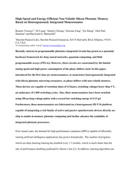 High-Speed and Energy-Efficient Non-Volatile Silicon Photonic Memory
  Based on Heterogeneously Integrated Memresonator