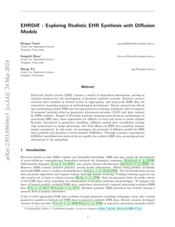 EHRDiff: Exploring Realistic EHR Synthesis with Diffusion Models