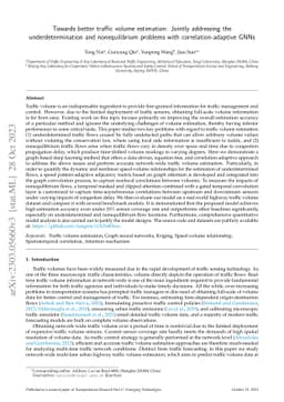 Towards better traffic volume estimation: Jointly addressing the
  underdetermination and nonequilibrium problems with correlation-adaptive GNNs