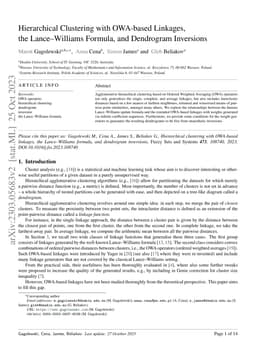 Hierarchical clustering with OWA-based linkages, the Lance-Williams
  formula, and dendrogram inversions