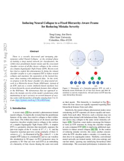 Inducing Neural Collapse to a Fixed Hierarchy-Aware Frame for Reducing
  Mistake Severity