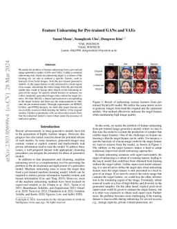 Feature Unlearning for Pre-trained GANs and VAEs