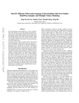 MuLTI: Efficient Video-and-Language Understanding with Text-Guided
  MultiWay-Sampler and Multiple Choice Modeling