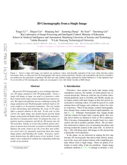 3D Cinemagraphy from a Single Image
