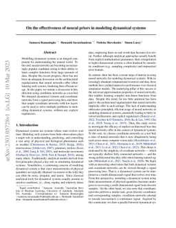 On the effectiveness of neural priors in modeling dynamical systems