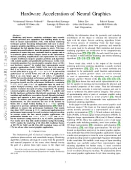Hardware Acceleration of Neural Graphics