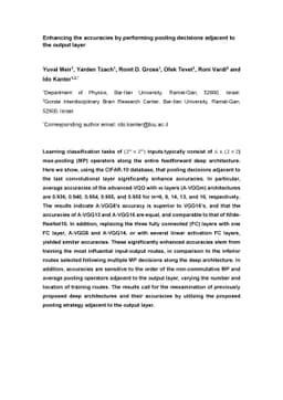 Enhancing the accuracies by performing pooling decisions adjacent to the
  output layer