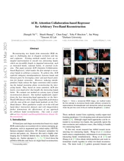 ACR: Attention Collaboration-based Regressor for Arbitrary Two-Hand
  Reconstruction