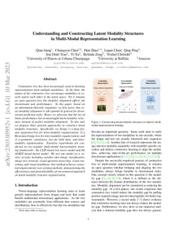 Understanding and Constructing Latent Modality Structures in Multi-modal
  Representation Learning