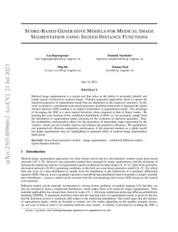 Score-Based Generative Models for Medical Image Segmentation using
  Signed Distance Functions