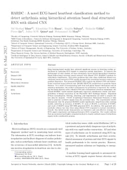 HARDC : A novel ECG-based heartbeat classification method to detect
  arrhythmia using hierarchical attention based dual structured RNN with
  dilated CNN