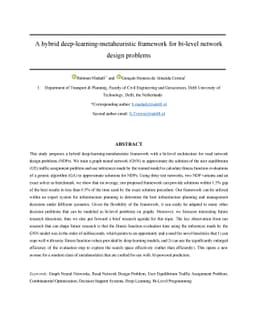 A hybrid deep-learning-metaheuristic framework for bi-level network
  design problems