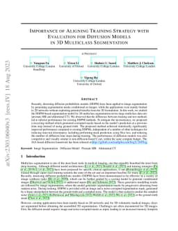 Importance of Aligning Training Strategy with Evaluation for Diffusion
  Models in 3D Multiclass Segmentation
