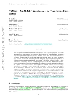 TSMixer: An All-MLP Architecture for Time Series Forecasting