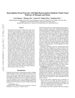 Deep Spiking Neural Networks with High Representation Similarity Model
  Visual Pathways of Macaque and Mouse