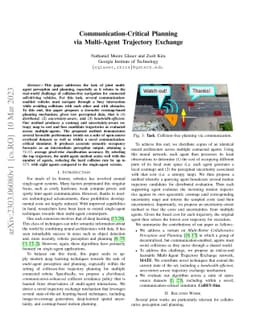 Communication-Critical Planning via Multi-Agent Trajectory Exchange