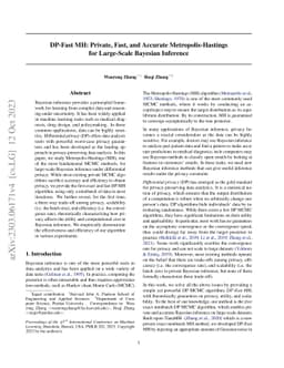 DP-Fast MH: Private, Fast, and Accurate Metropolis-Hastings for
  Large-Scale Bayesian Inference