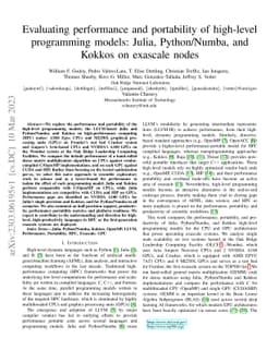 Evaluating performance and portability of high-level programming models:
  Julia, Python/Numba, and Kokkos on exascale nodes