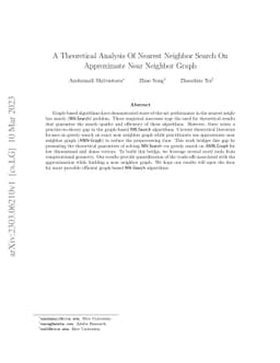 A Theoretical Analysis Of Nearest Neighbor Search On Approximate Near
  Neighbor Graph