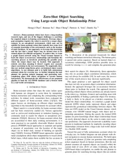 Zero-Shot Object Searching Using Large-scale Object Relationship Prior