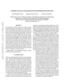 MCROOD: Multi-Class Radar Out-Of-Distribution Detection