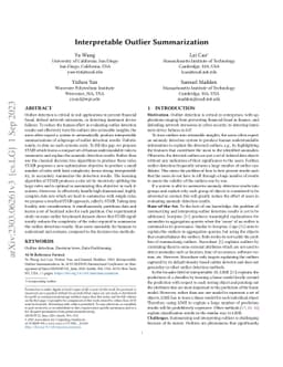 Interpretable Outlier Summarization