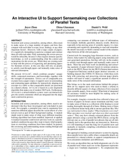 An Interactive UI to Support Sensemaking over Collections of Parallel
  Texts
