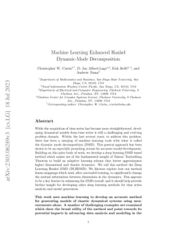 Machine Learning Enhanced Hankel Dynamic-Mode Decomposition