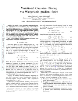 Variational Gaussian filtering via Wasserstein gradient flows