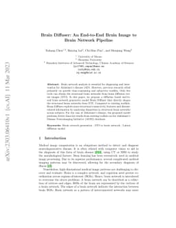 Brain Diffuser: An End-to-End Brain Image to Brain Network Pipeline