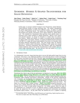Xformer: Hybrid X-Shaped Transformer for Image Denoising