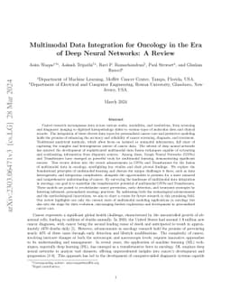 Multimodal Data Integration for Oncology in the Era of Deep Neural
  Networks: A Review