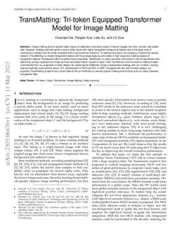 TransMatting: Tri-token Equipped Transformer Model for Image Matting