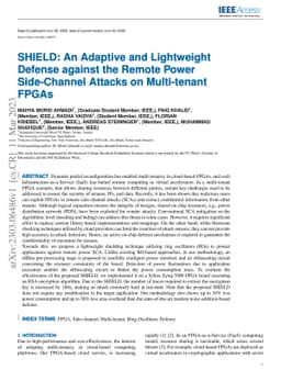 SHIELD: An Adaptive and Lightweight Defense against the Remote Power
  Side-Channel Attacks on Multi-tenant FPGAs
