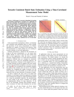 Towards Consistent Batch State Estimation Using a Time-Correlated
  Measurement Noise Model