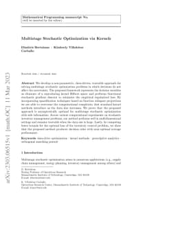 Multistage Stochastic Optimization via Kernels