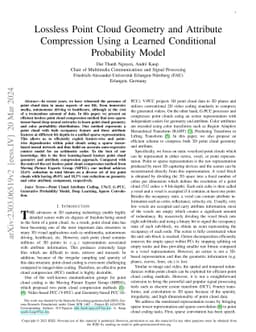 Lossless Point Cloud Geometry and Attribute Compression Using a Learned
  Conditional Probability Model