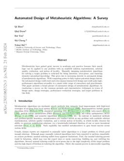 Automated Design of Metaheuristic Algorithms: A Survey