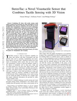 StereoTac: a Novel Visuotactile Sensor that Combines Tactile Sensing
  with 3D Vision