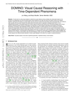 DOMINO: Visual Causal Reasoning with Time-Dependent Phenomena