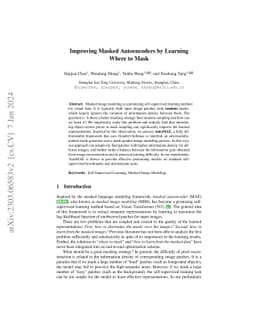 Improving Masked Autoencoders by Learning Where to Mask