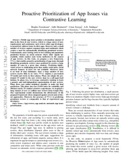 Proactive Prioritization of App Issues via Contrastive Learning