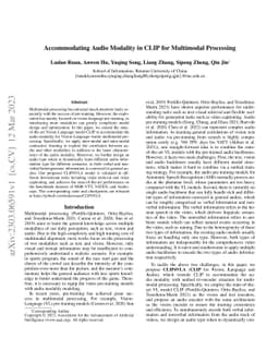 Accommodating Audio Modality in CLIP for Multimodal Processing
