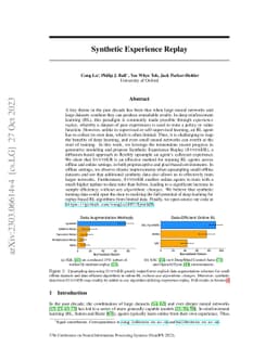 Synthetic Experience Replay
