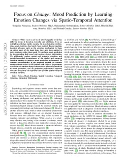 Focus on Change: Mood Prediction by Learning Emotion Changes via
  Spatio-Temporal Attention