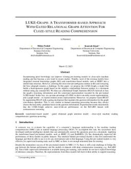 LUKE-Graph: A Transformer-based Approach with Gated Relational Graph
  Attention for Cloze-style Reading Comprehension