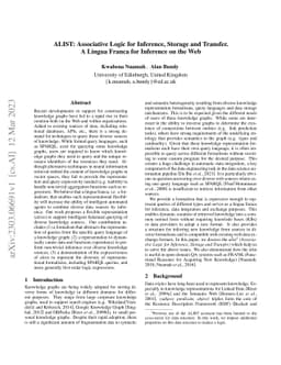 ALIST: Associative Logic for Inference, Storage and Transfer. A Lingua
  Franca for Inference on the Web